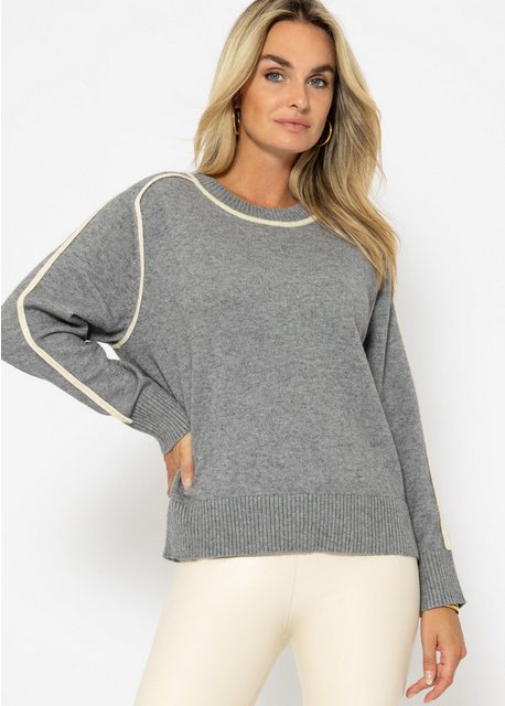 SASSYCLASSY Strickpullover Strickpullover Damen mit Zierblenden Damen Pullo günstig online kaufen