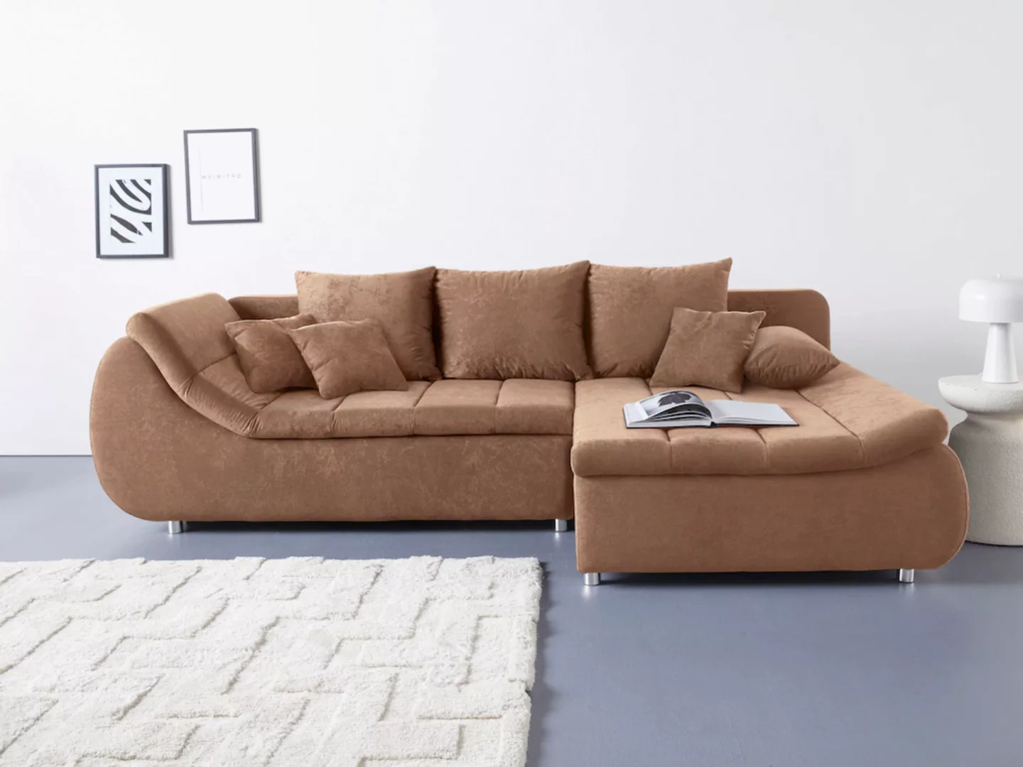 INOSIGN Ecksofa "Imola, elegant und modern, aktuelle Steppung im Sitz, bequ günstig online kaufen
