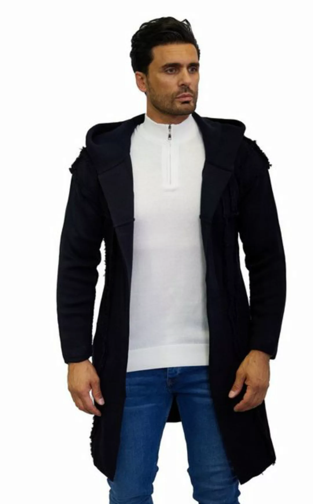 Denim Distriqt Strickjacke Lässige Herren StrickJacke mit besonderem Naht-L günstig online kaufen