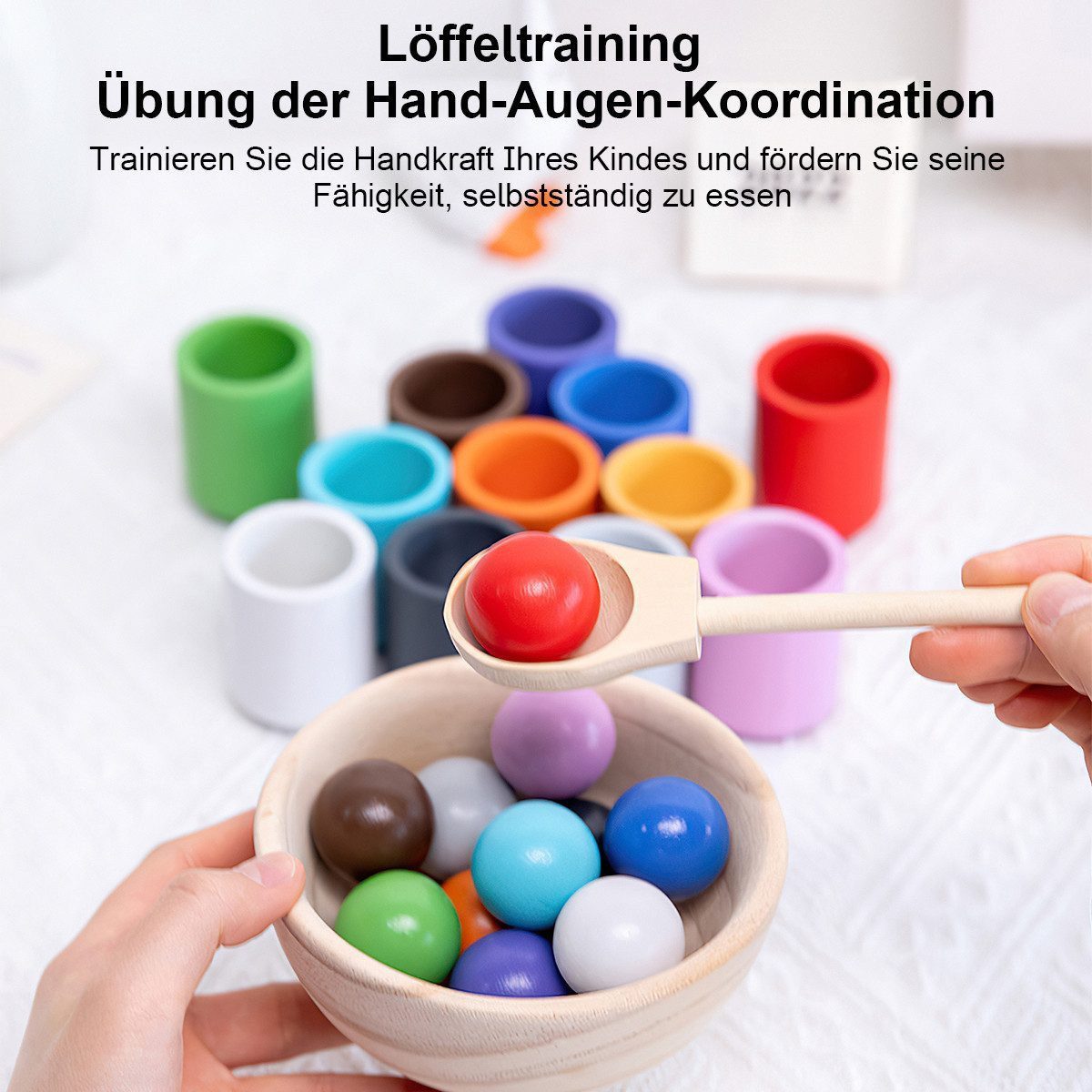 Novzep Lernspielzeug Hochwertiges Holzspielzeug Montessori-Farblernspiele günstig online kaufen