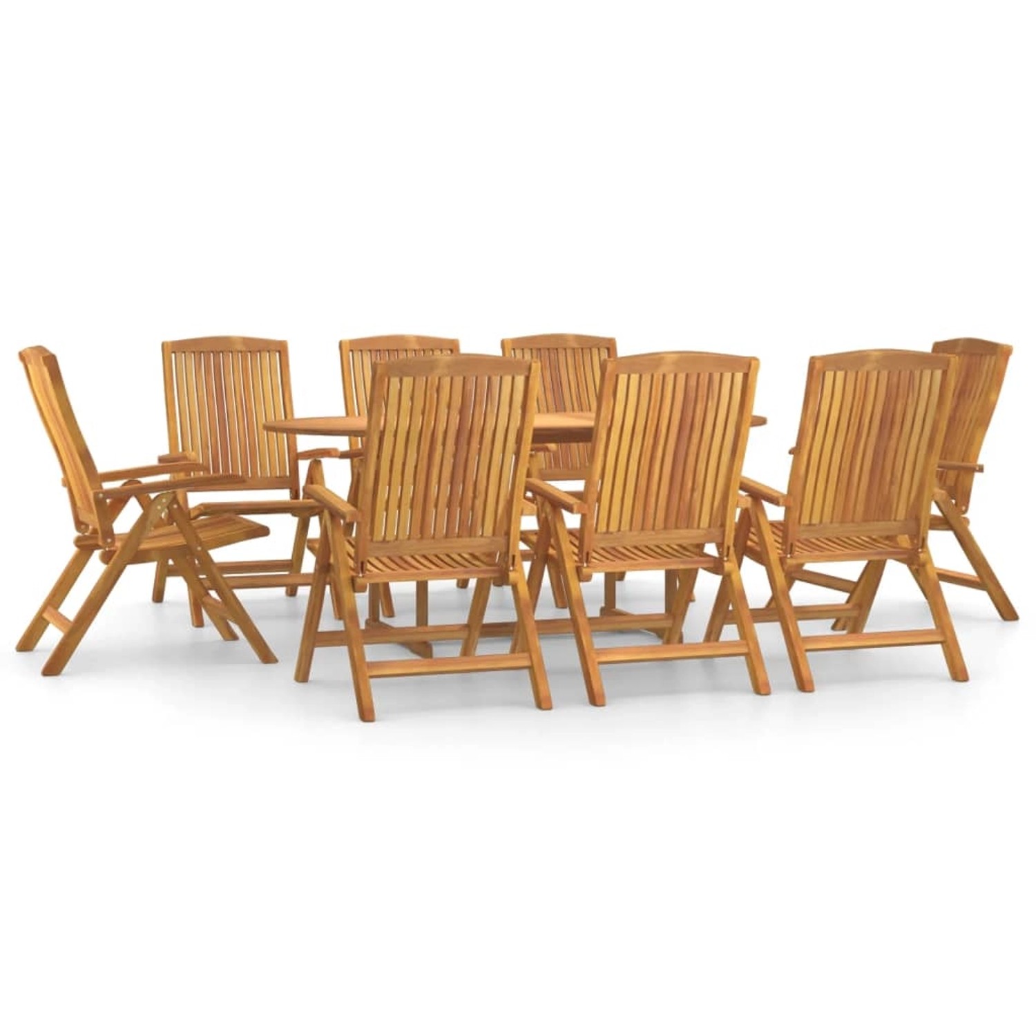 vidaXL 9-tlg Garten-Essgruppe Massivholz Teak Modell 27 günstig online kaufen