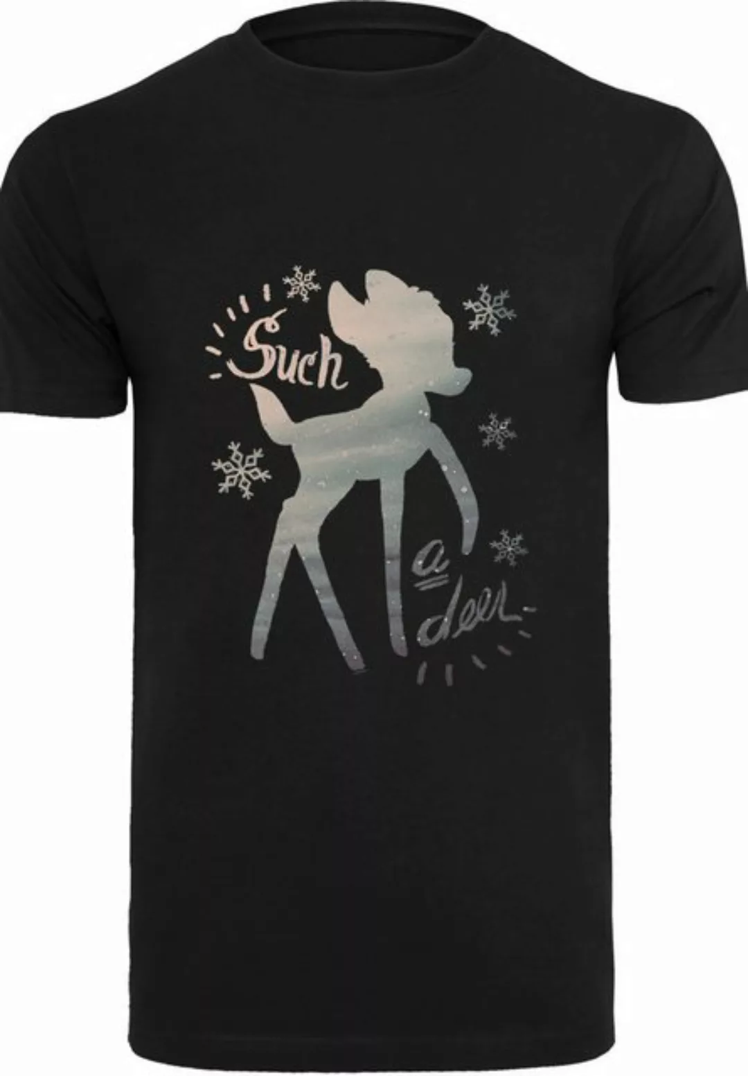 F4NT4STIC Kurzarmshirt F4NT4STIC Herren Bambi Winter Deer -BLK with T-Shirt günstig online kaufen