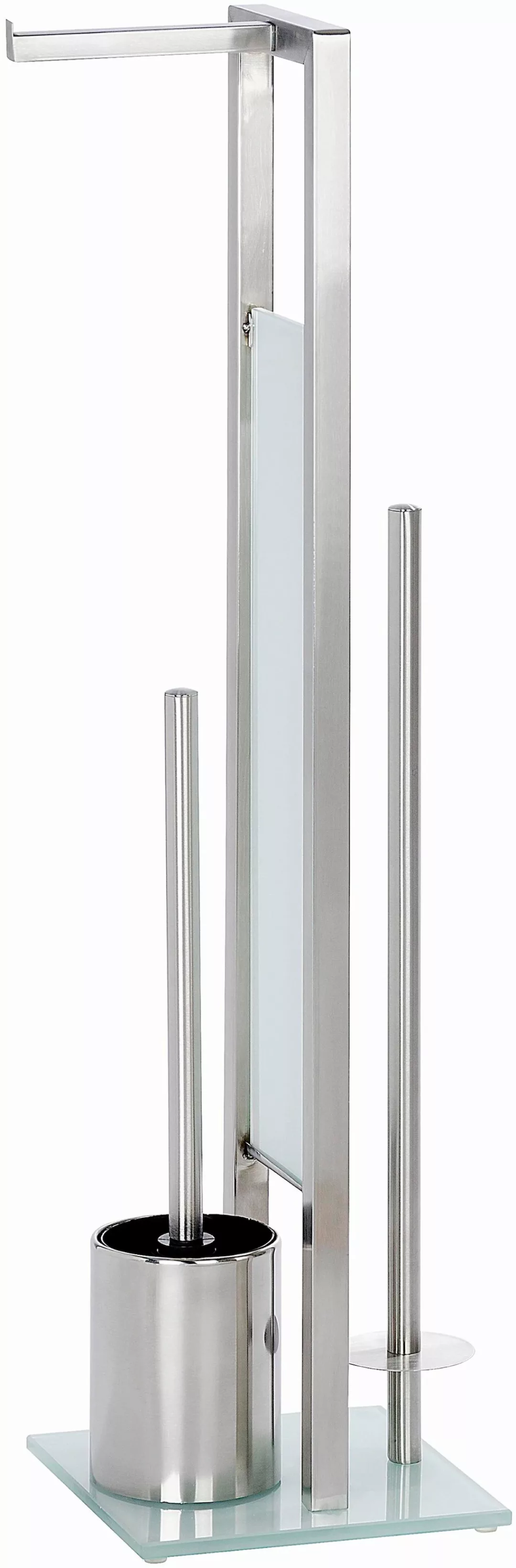 Wenko Stand WC-Garnitur Rivalta Silber Matt 70 cm x 18 cm x 20 cm günstig online kaufen