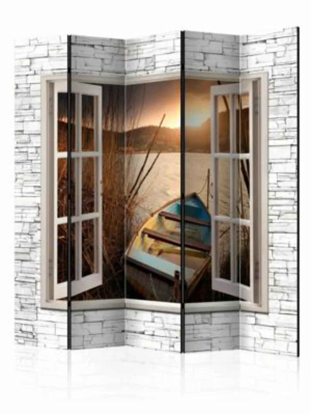 artgeist Paravent Autumnal Lake II [Room Dividers] braun-kombi Gr. 225 x 17 günstig online kaufen