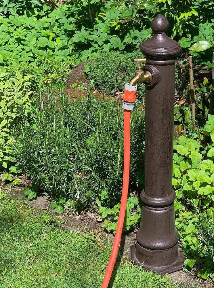 Wasserzapfsäule Wasserzapfstelle für Garten Standbrunnen Antik-Stil Braun 8 günstig online kaufen