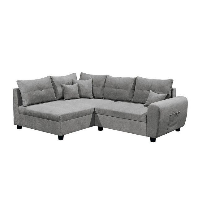 Lomadox Ecksofa LEICESTER-09, dunkelgrau 248x87x176 cm günstig online kaufen