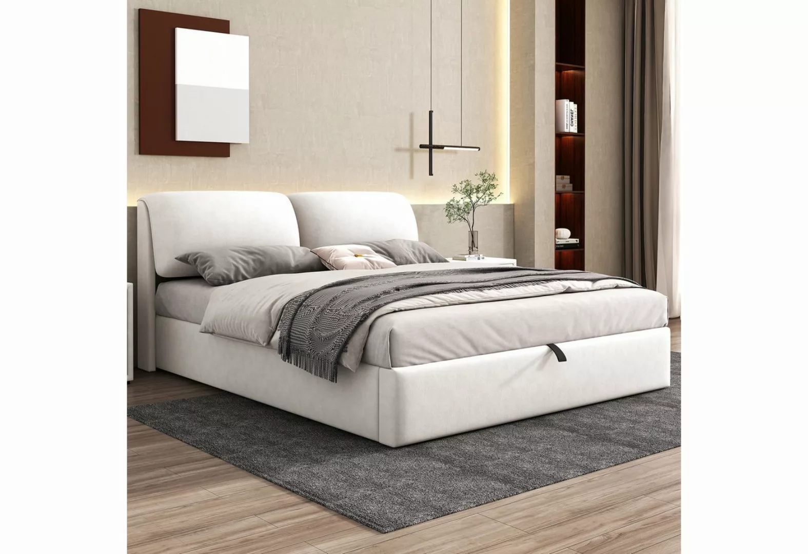 REDOM Polsterbett Hydraulisches Bett (180*200cm), mit 3 Schubladen,Bettkast günstig online kaufen
