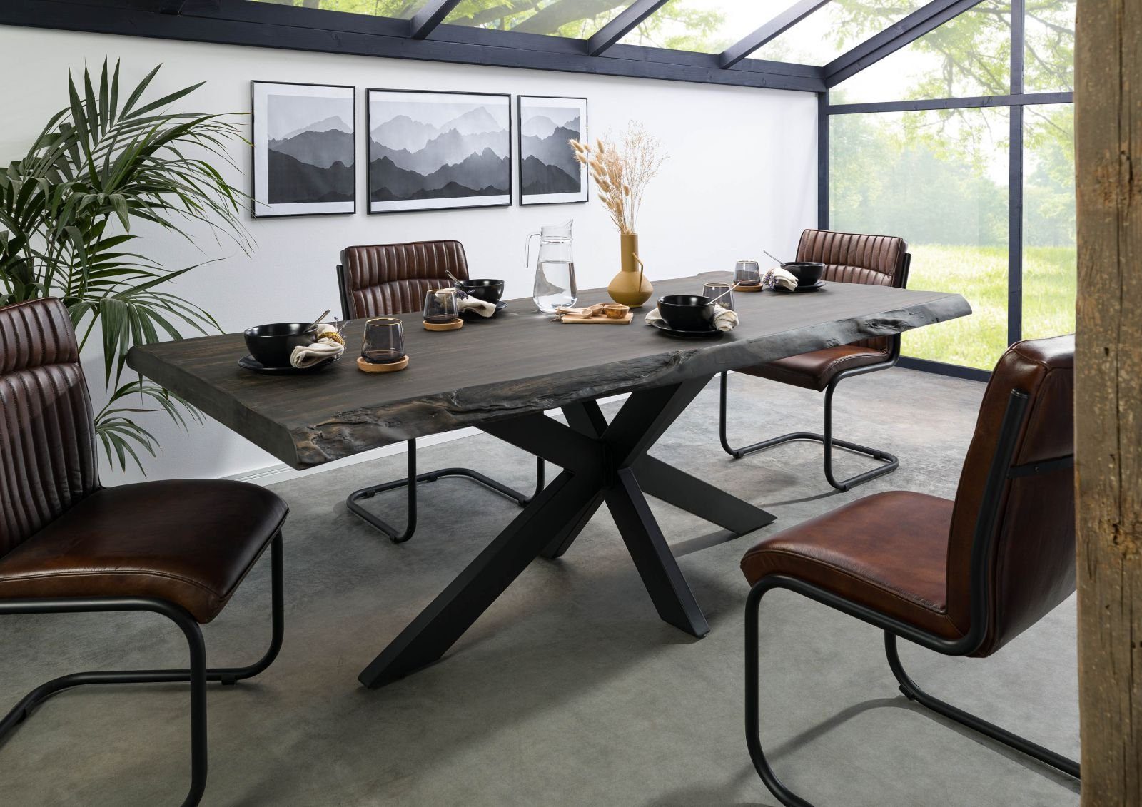 Massivmoebel24 Baumkantentisch FREEFORM (220x100x77 Mango, Esstisch günstig online kaufen