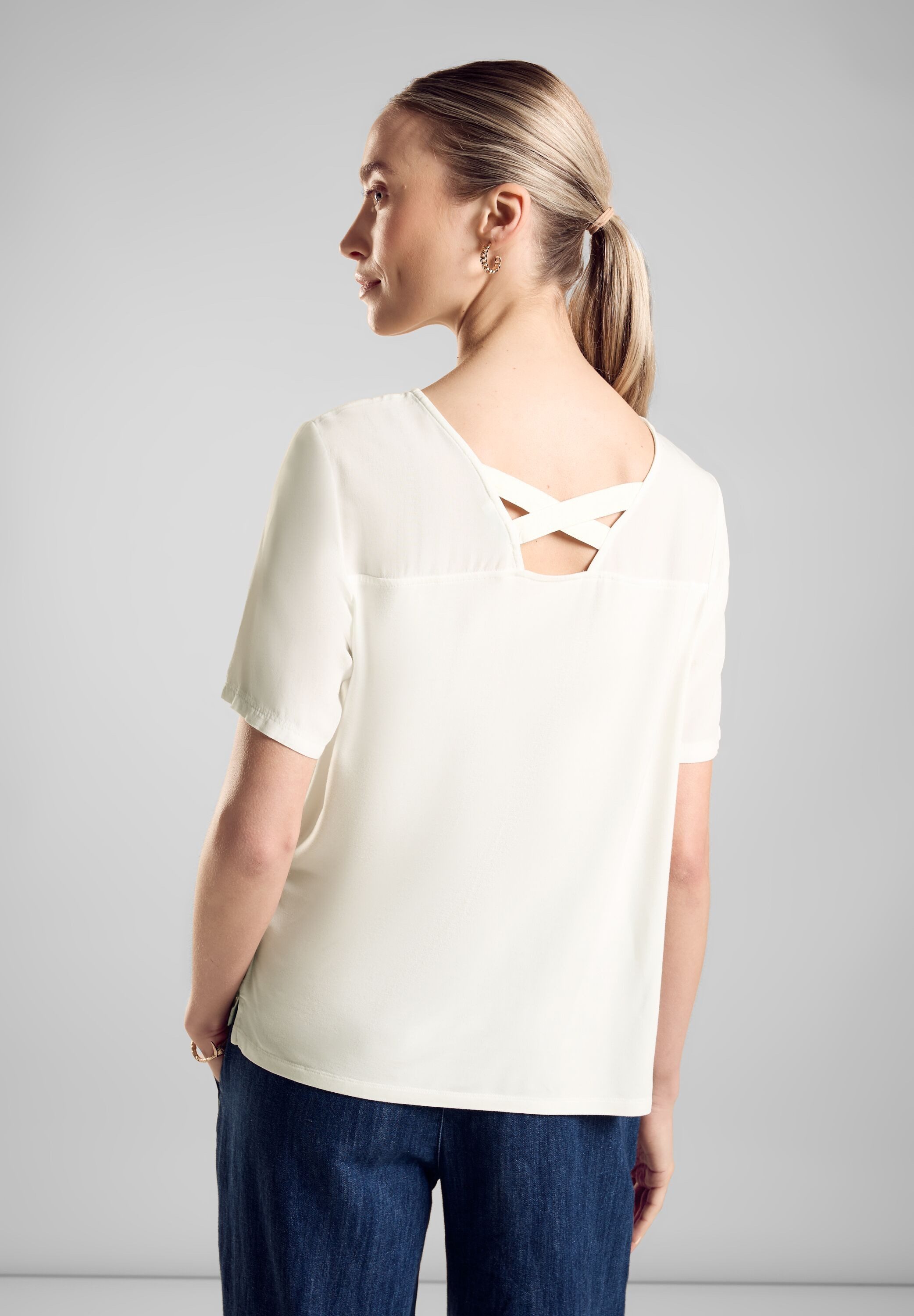 STREET ONE Rundhalsshirt mit Bändern am günstig online kaufen