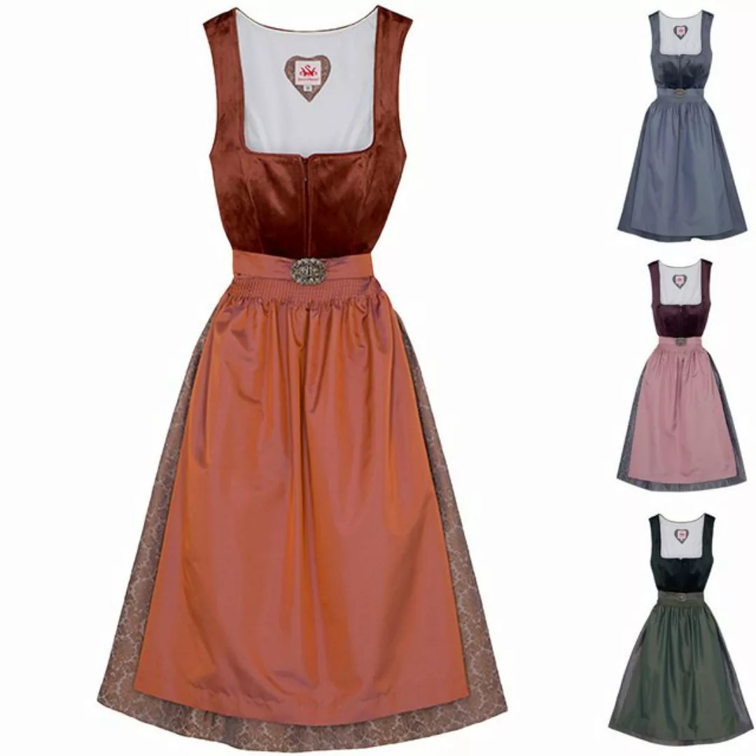 Spieth & Wensky Dirndl Elli-Dirndl Elli 2-teiliges Midi-Dirndl Kleid Dirndl günstig online kaufen