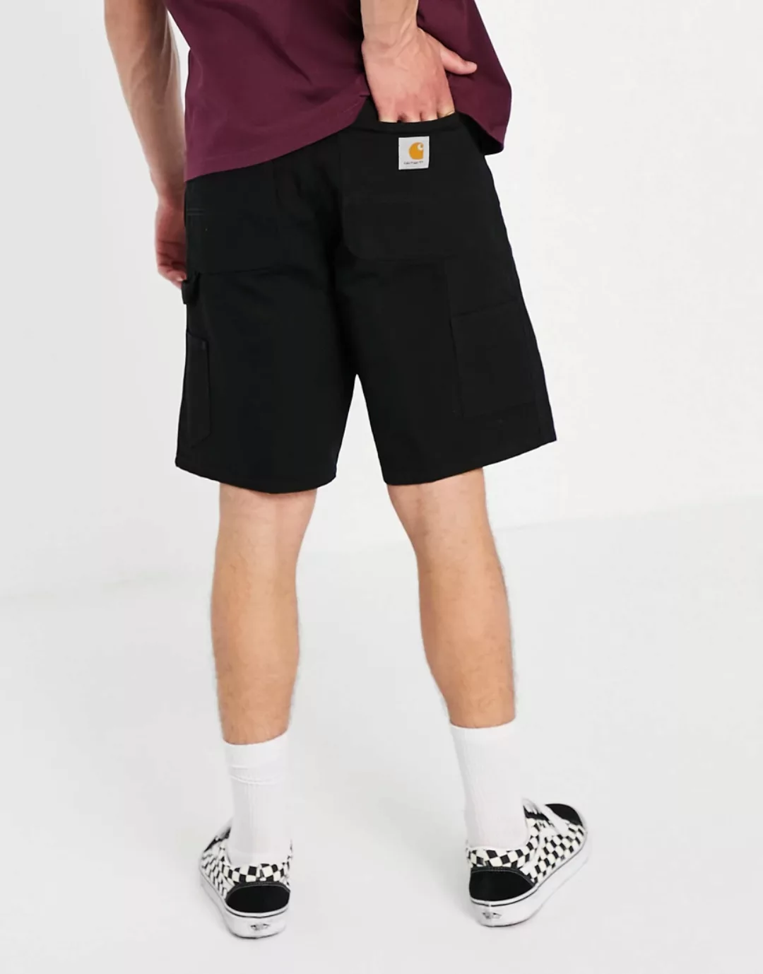 Carhartt WIP – Single Knee – Schwarze Shorts günstig online kaufen