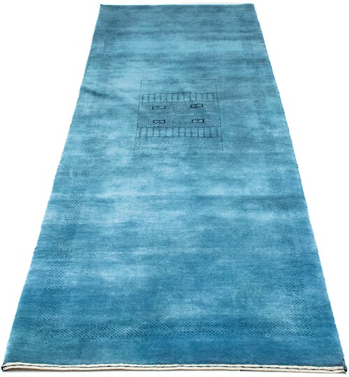 morgenland Wollteppich »Loribaft Teppich handgeknüpft blau«, rechteckig, ha günstig online kaufen