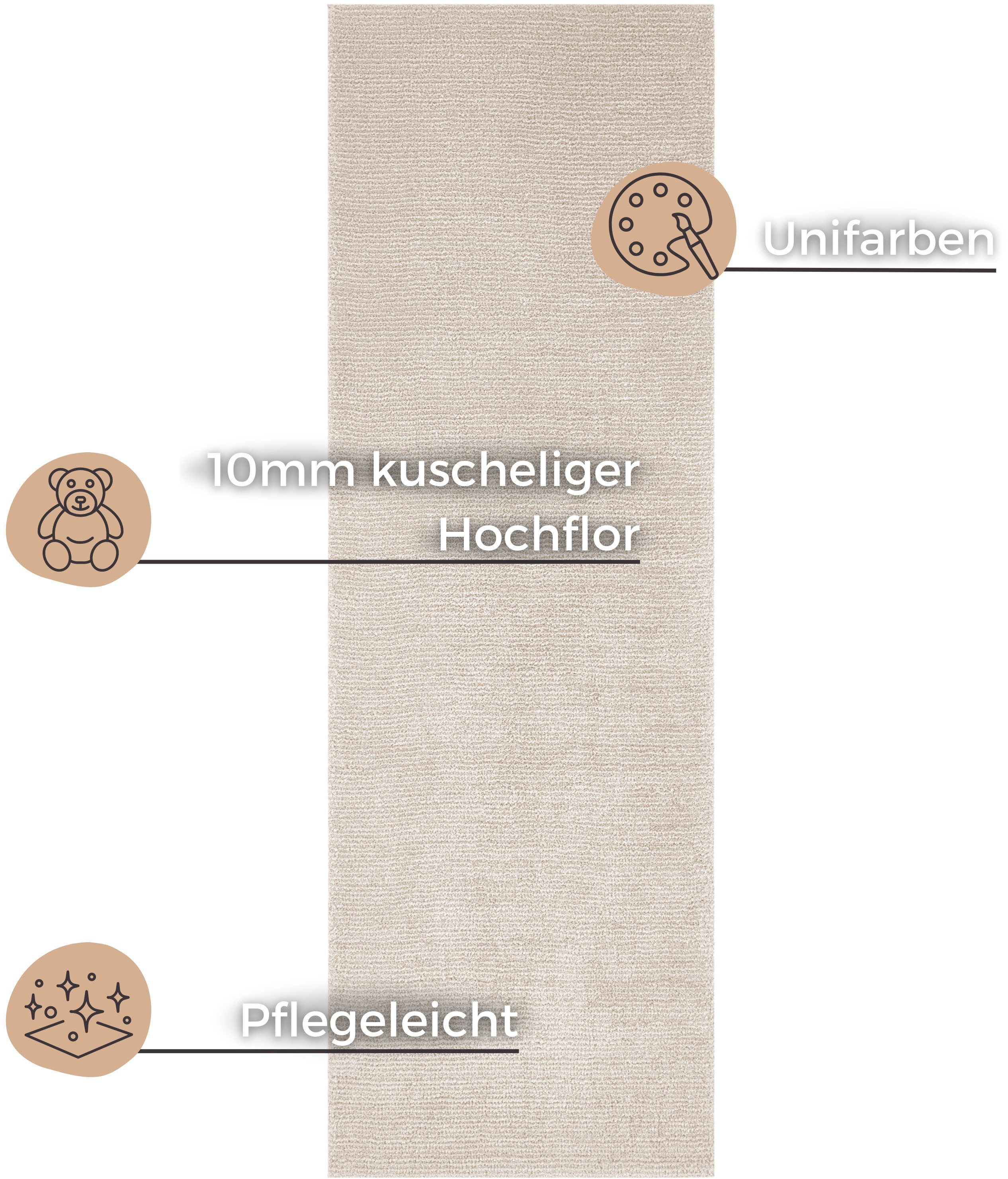 HANSE Home Teppich »Supersoft«, rechteckig, 10 mm Höhe, Kurzflor, Läufer Mo günstig online kaufen