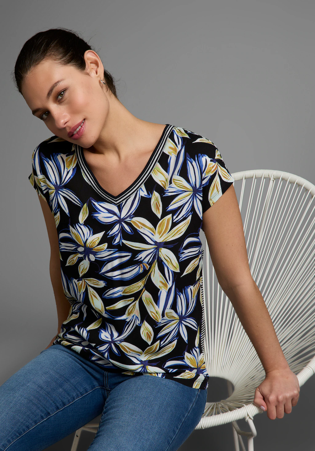 Laura Scott Shirtbluse, im modischen Mustermix - geblümt & gestreift günstig online kaufen