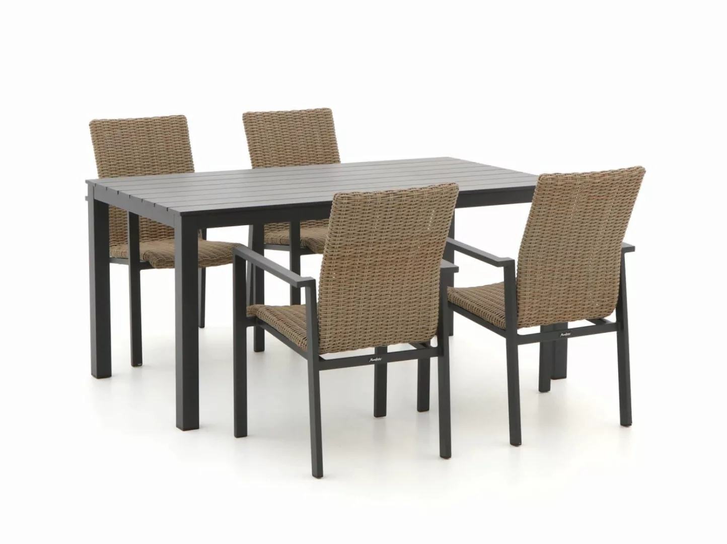 Manifesto Villongo/Menzano 160 cm Gartenmöbel-Set 5-teilig stapelbar günstig online kaufen