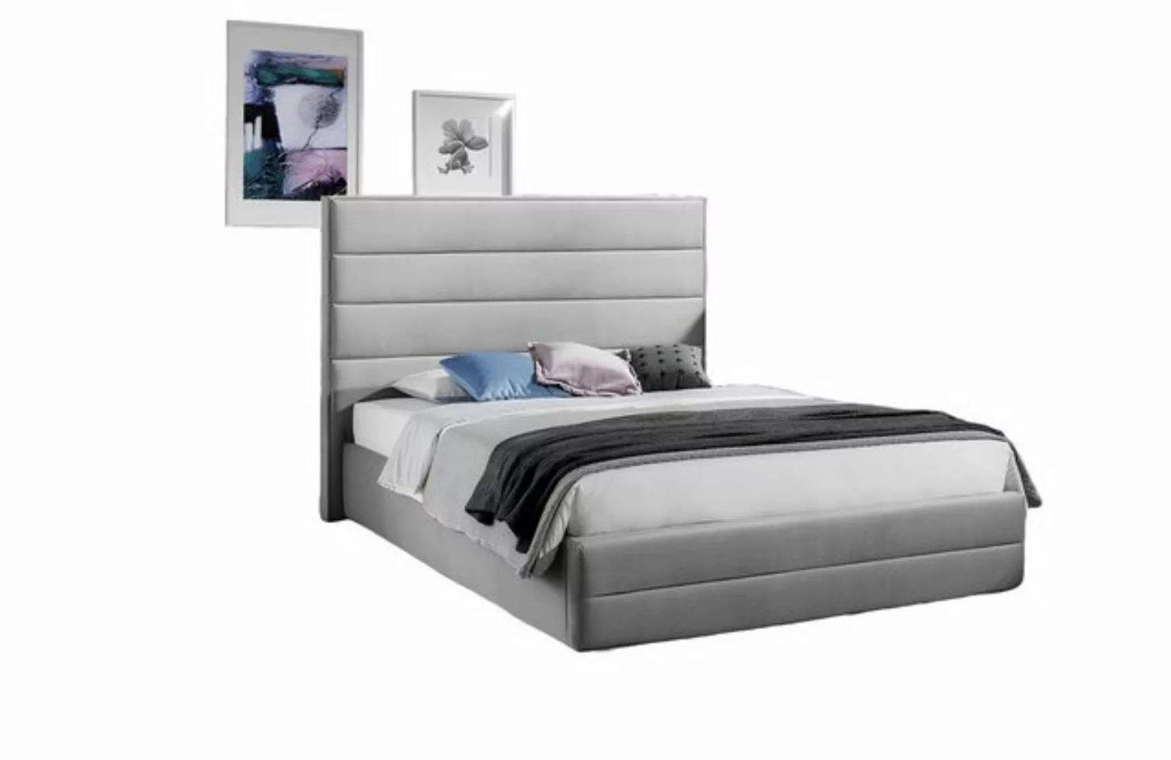 JVmoebel Bett Graues Bett Moderne Bettgestelle Schlafzimmer Polster Möbel L günstig online kaufen