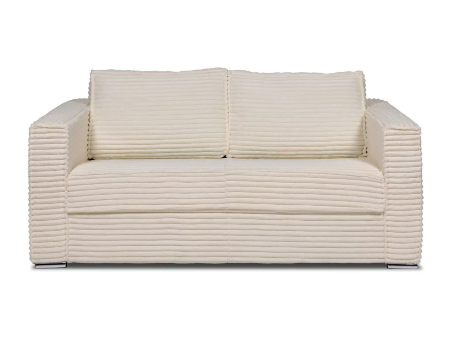 Schlafsofa mit Matratze 3-Sitzer - grob gerippter Cord - Beige - Liegefläch günstig online kaufen