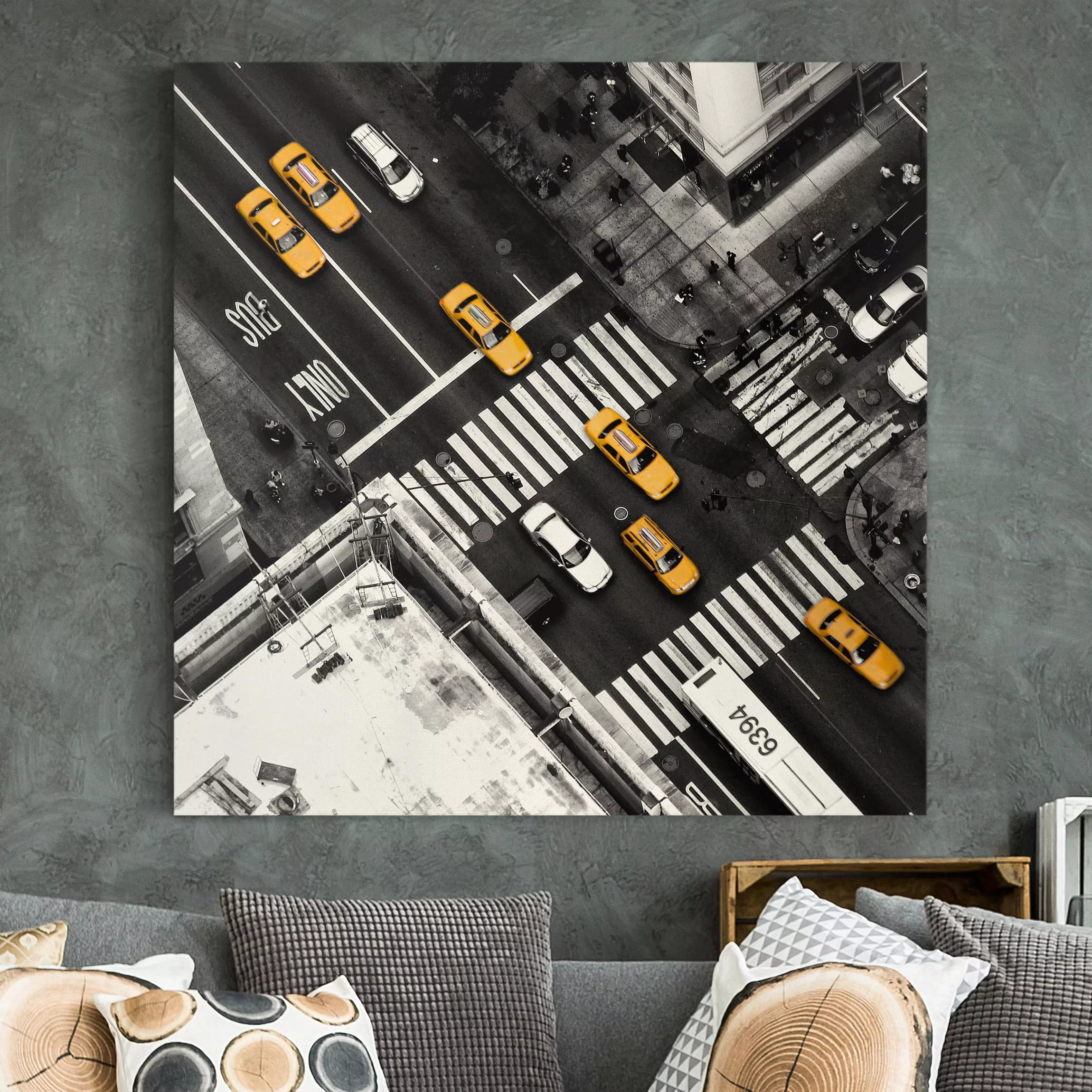 Leinwandbild New York - Quadrat New York City Cabs günstig online kaufen