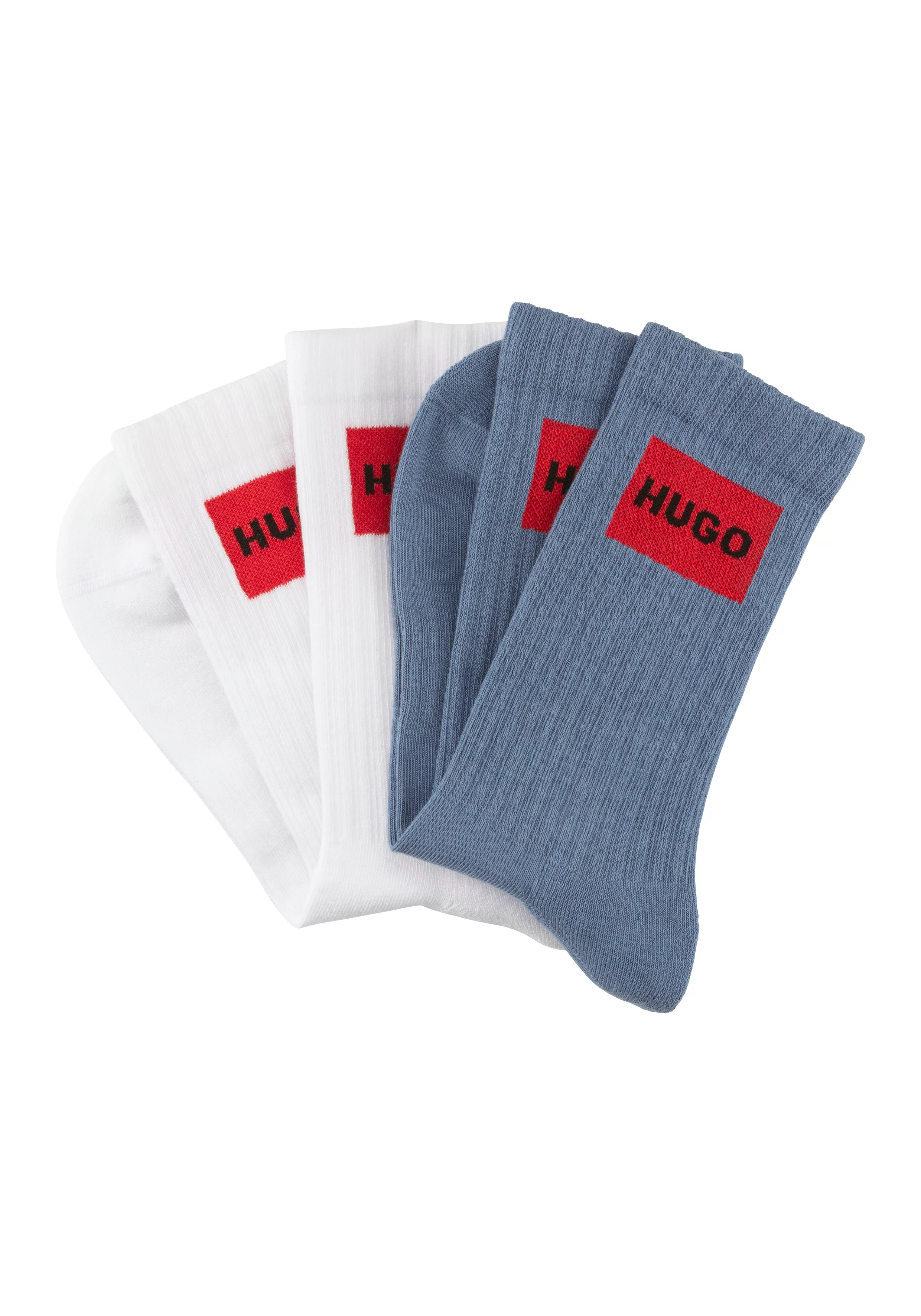 HUGO Underwear Socken "2P QS RIB LAB COL CC", (Packung, 2 Paar, 2er Pack), günstig online kaufen