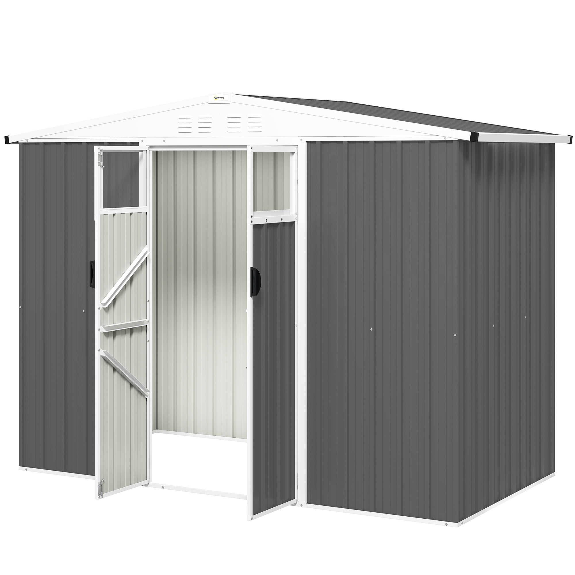 Outsunny Metall Gartenschuppen 2,7 m² Gartenhaus 246 x 117 x 180 cm Gerätes günstig online kaufen