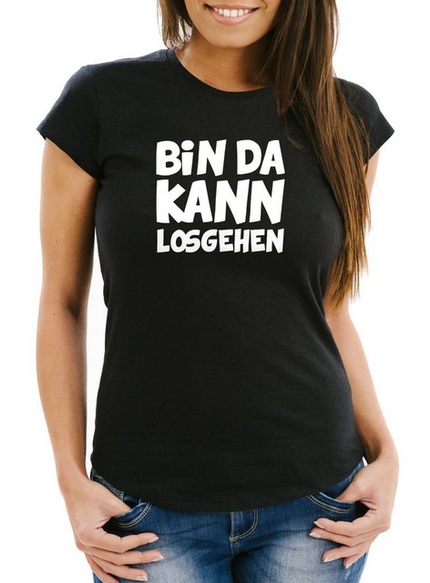MoonWorks Print-Shirt Damen Fun T-Shirt mit Spruch Bin da kann losgehen Sli günstig online kaufen
