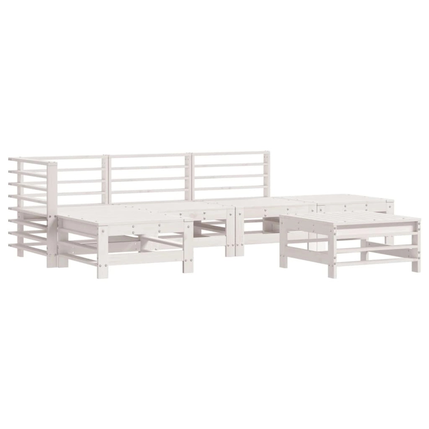 vidaXL 6-Tlg Garten-Lounge-Set Weiß Massivholz Kiefer 3186334 günstig online kaufen