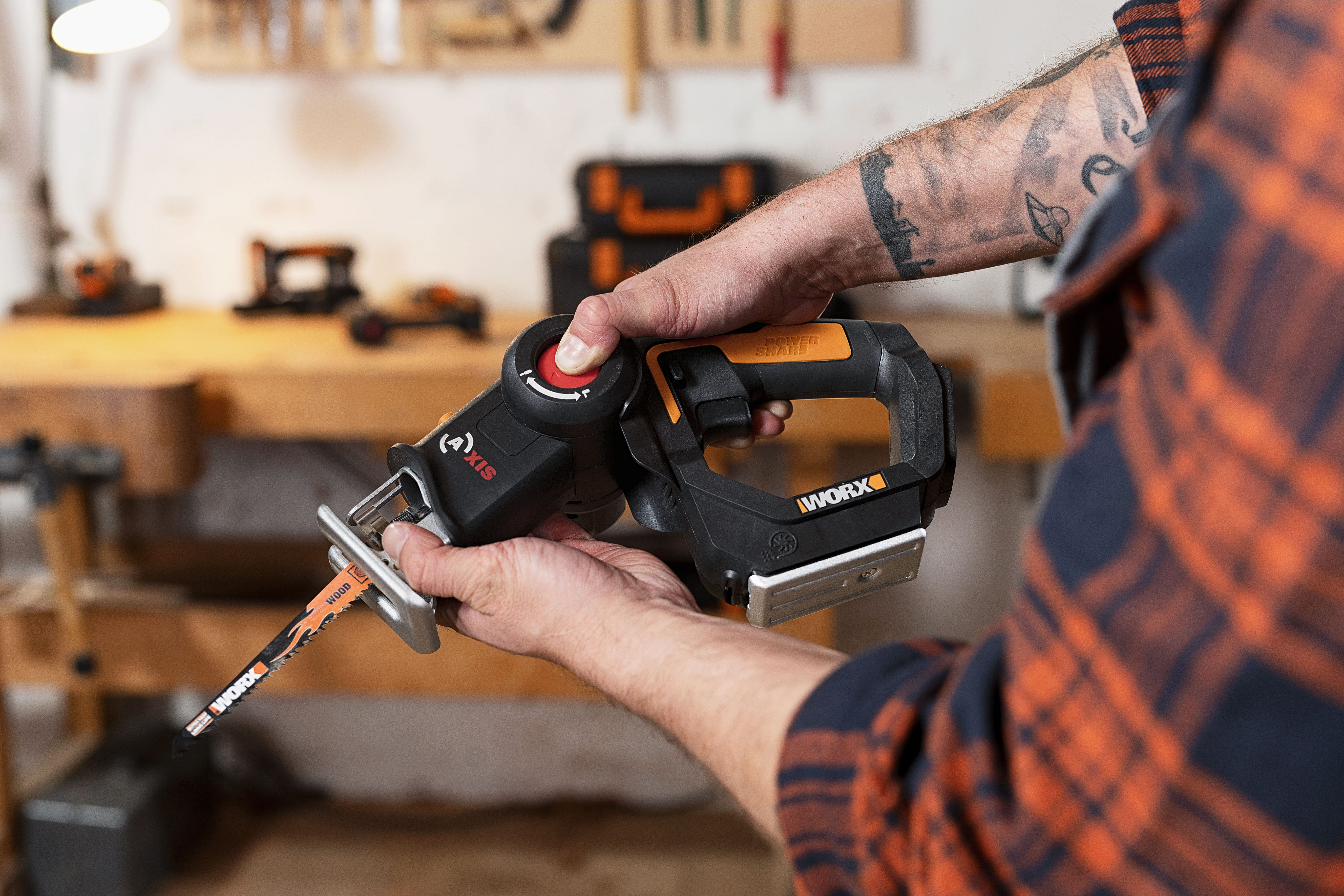 Worx Akku-Stichsäge WX550 Axis, Profi 2-in-1 günstig online kaufen