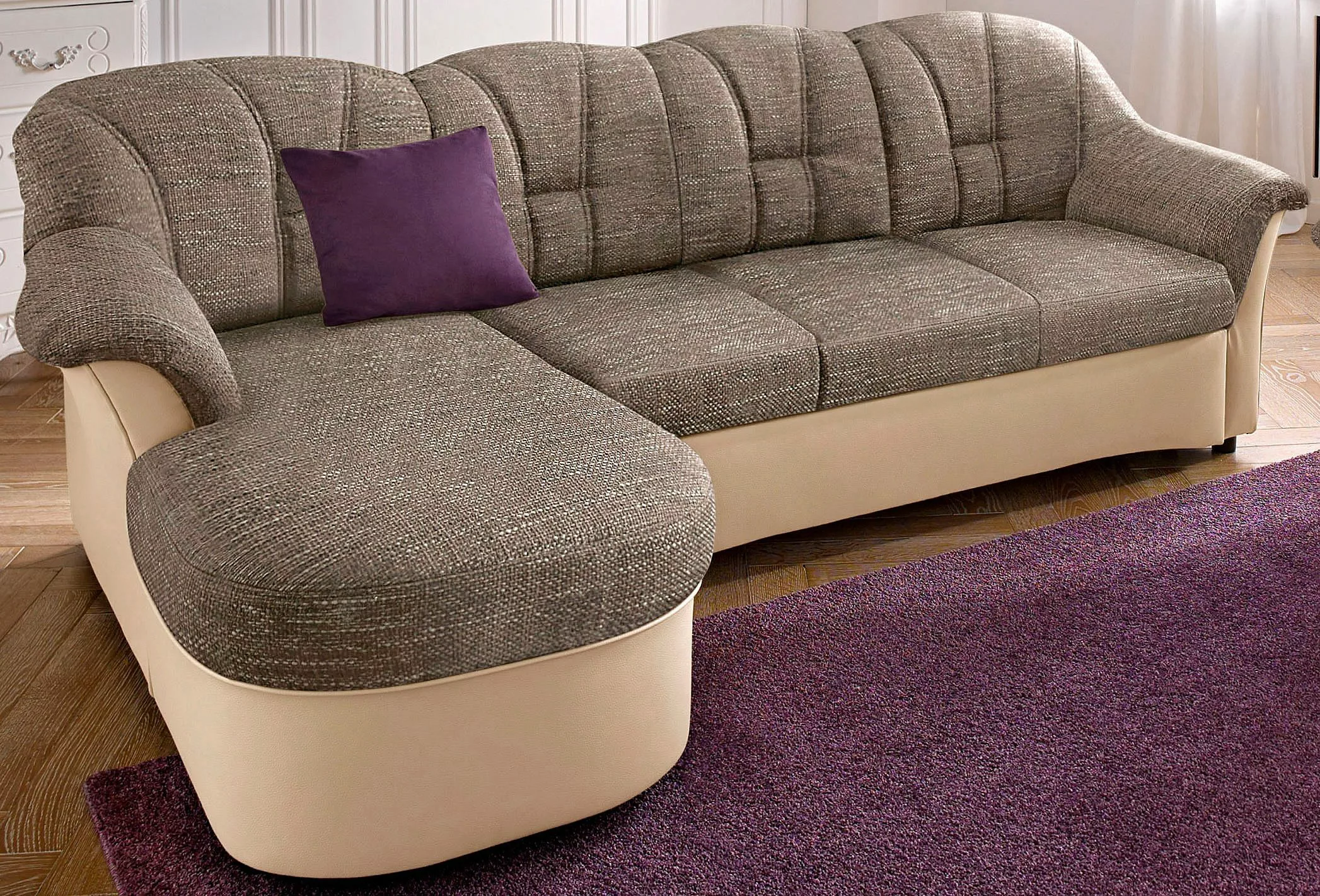 DOMO collection Ecksofa "Flores Schlafsofa, B/T/H: 233/142/86 cm, L-Form", günstig online kaufen