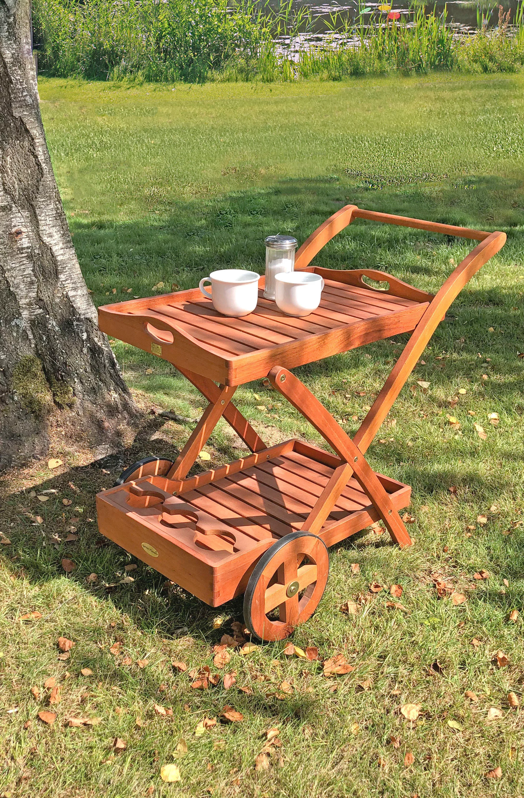 Garden Pleasure Servierwagen "Toledo", Eukalyptusholz, 88x54 cm, rollbar günstig online kaufen