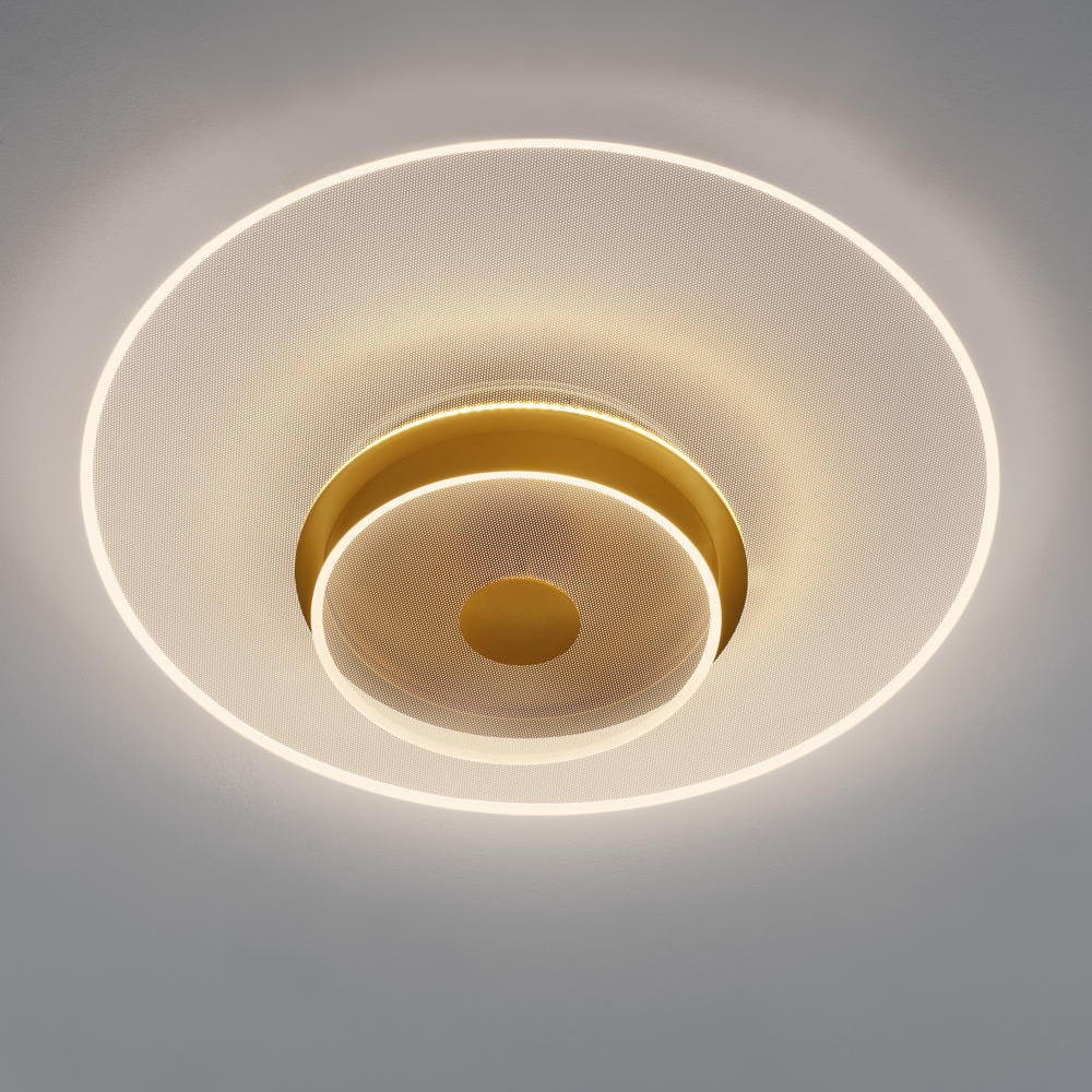 LED Deckenleuchte Copo in Gold und Transparent 35W 2189lm 600mm günstig online kaufen