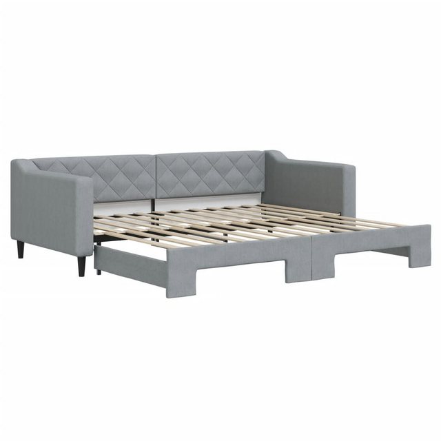 vidaXL Gästebett Gästebett Tagesbett Ausziehbar Hellgrau 90x200 cm Stoff Be günstig online kaufen