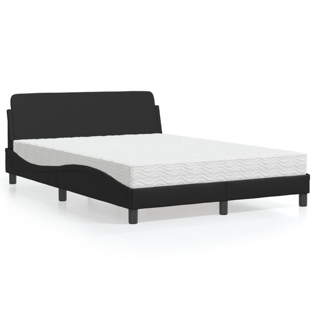 vidaXL Bett mit Matratze Schwarz 120x200 cm Kunstleder Modell 12007495 günstig online kaufen