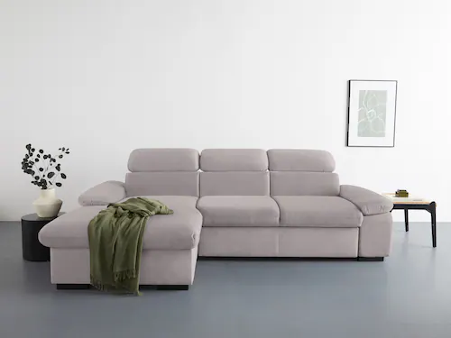 COTTA Ecksofa "Lola L-Form", (Set, mit Hocker), mit Hocker & Kopfteilfunkti günstig online kaufen