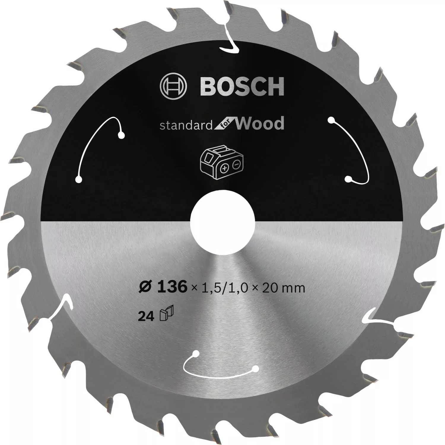 Bosch Kreissägeblatt Standard für Wood 136 mm x 15 mm x 20 mm 24 Zähne günstig online kaufen