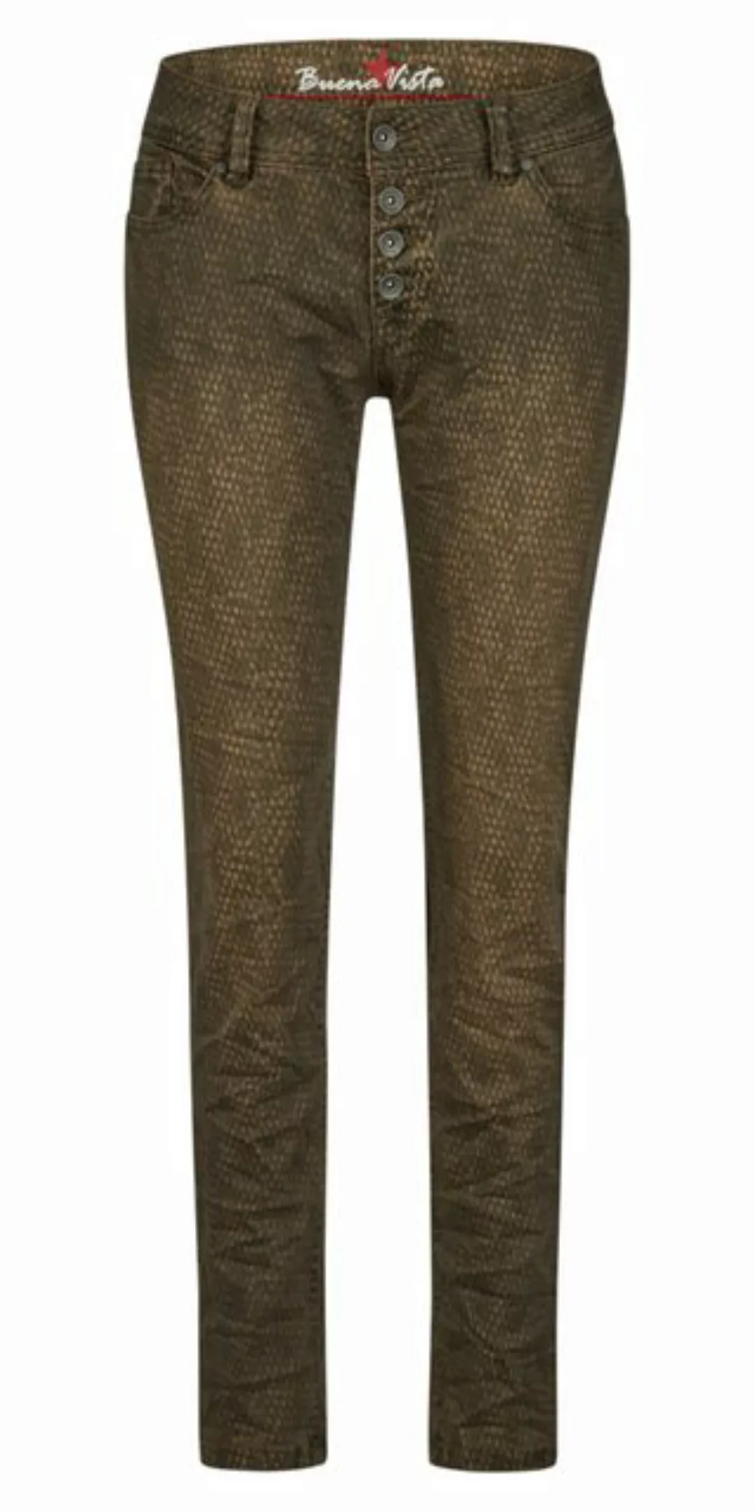 Buena Vista Skinny-fit-Jeans Malibu S cropped stretch twill green croco günstig online kaufen