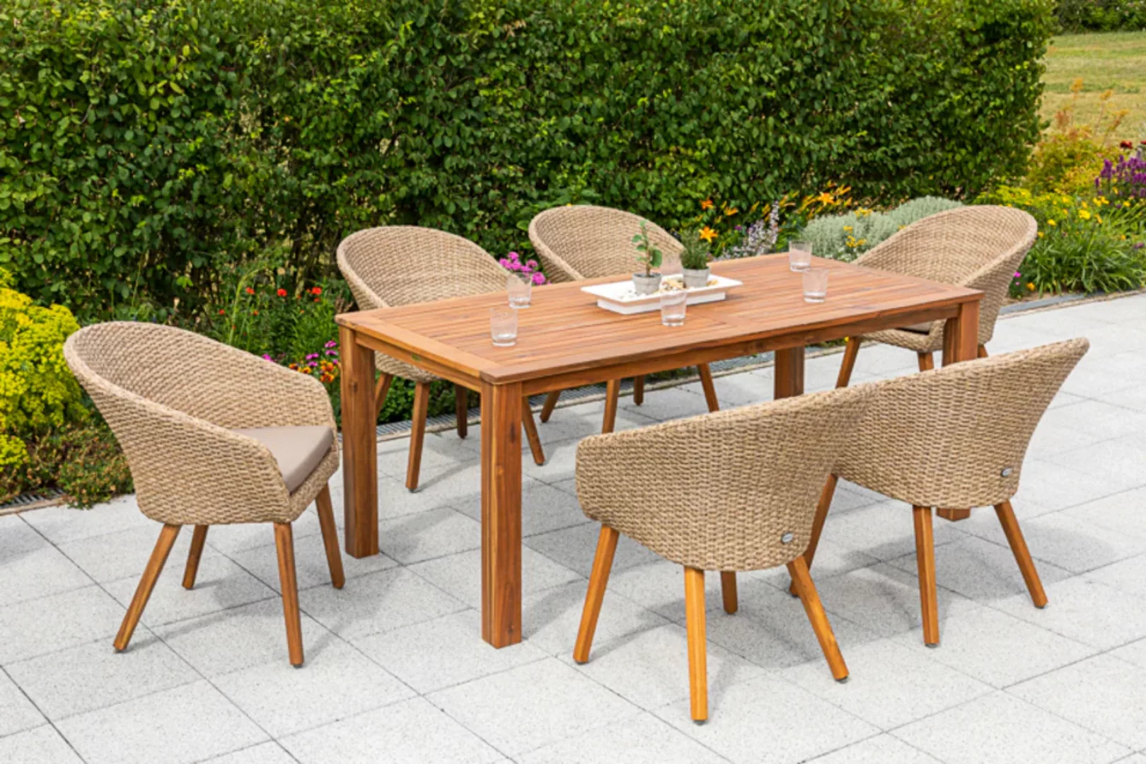 MERXX Garten-Essgruppe "Arrone", (7 tlg.), 6 Sessel mit Tisch günstig online kaufen