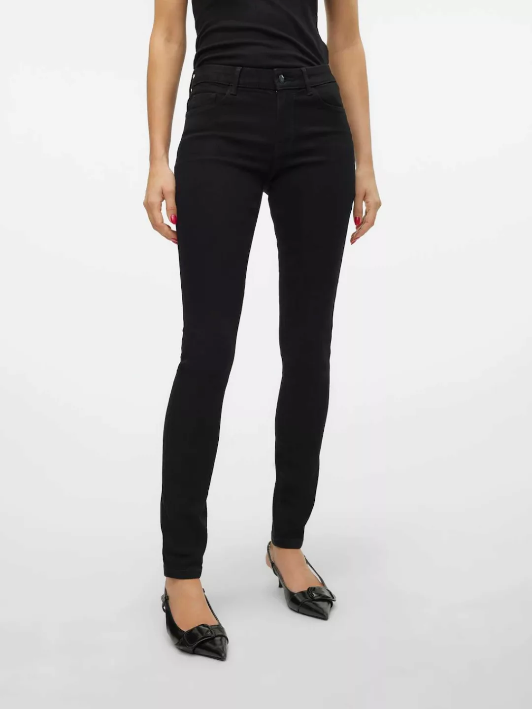 Vero Moda Skinny-fit-Jeans "VMELLY MR SKINNY JEANS BLK NOOS" günstig online kaufen