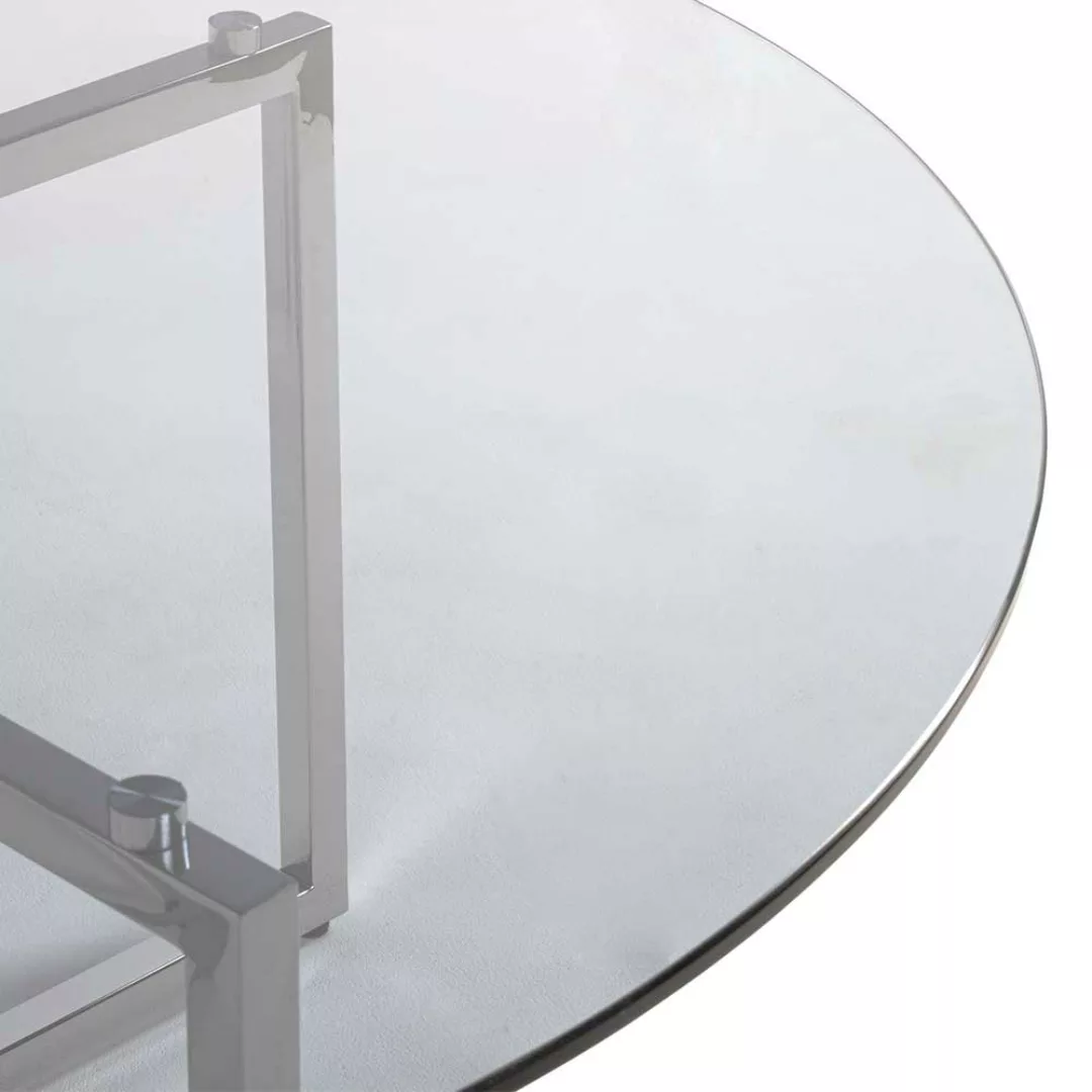 Runder Glastisch für Sofa Gestell Edelstahl günstig online kaufen