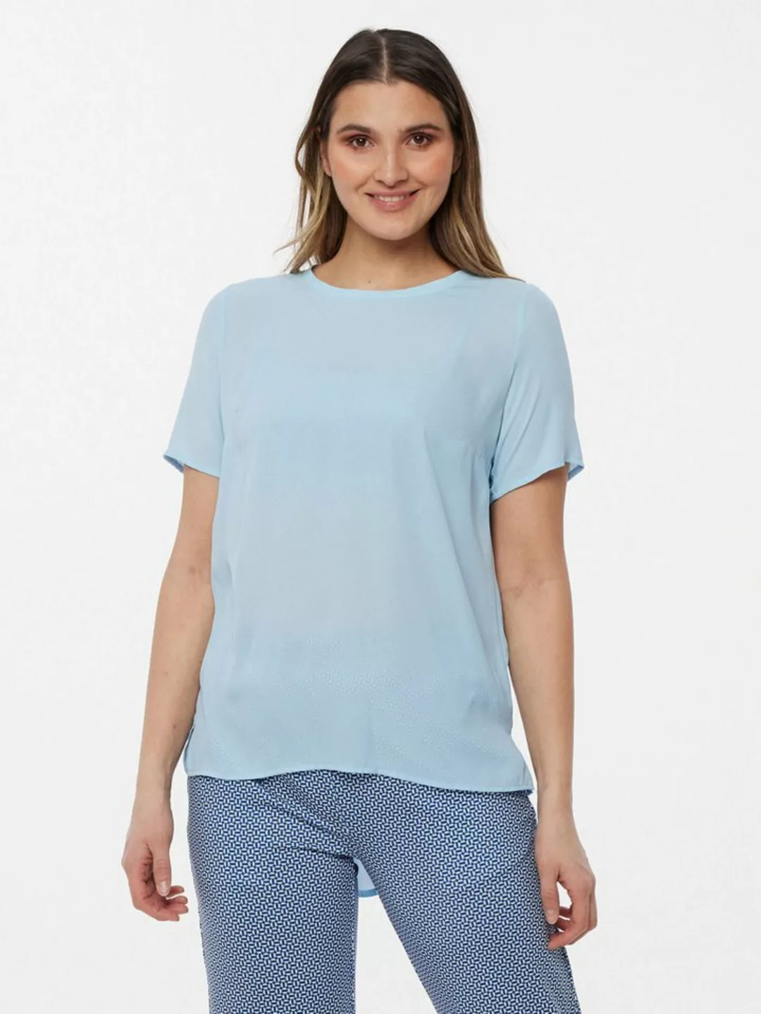 MIALUSSO Chiffonbluse Kurzarmshirt mit Biesen günstig online kaufen