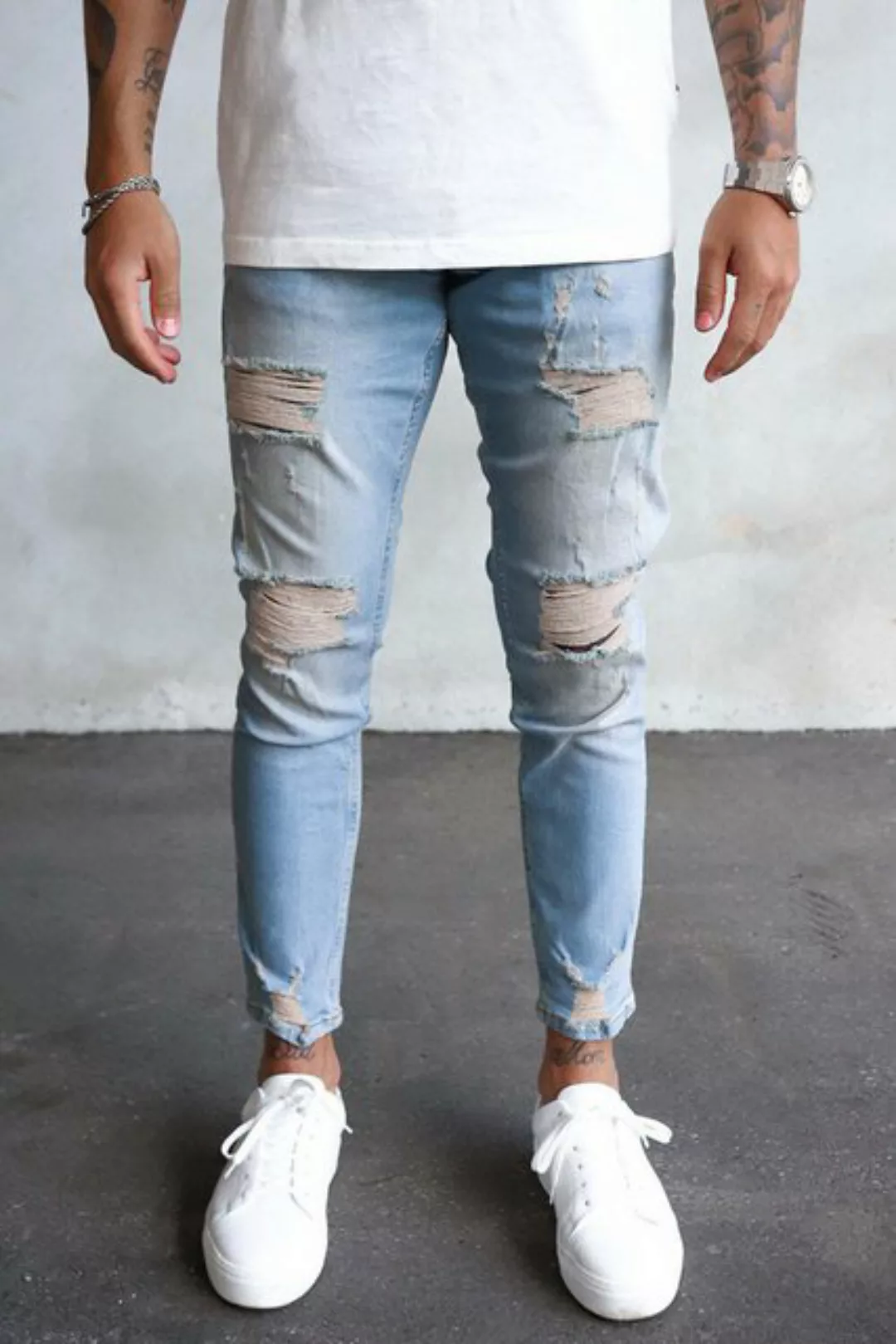 2Y Premium Bequeme Jeans "2Y Premium Herren 2Y Destroyed Cropped Skinny Fit günstig online kaufen