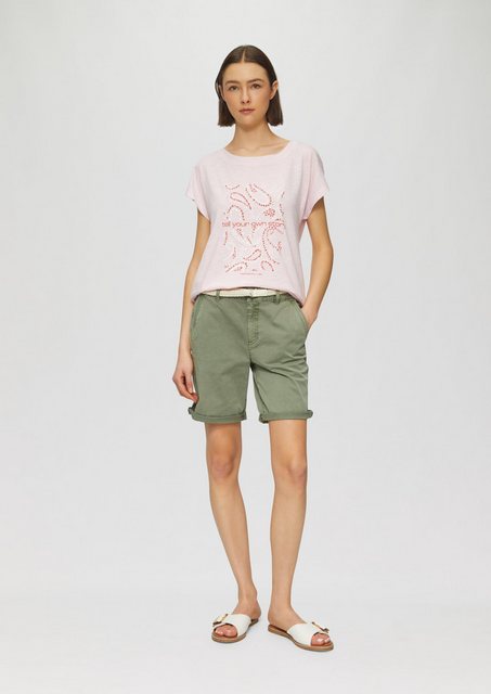 s.Oliver Shorts Shorts mit geflochtenem Gürtel und Garment Dye günstig online kaufen