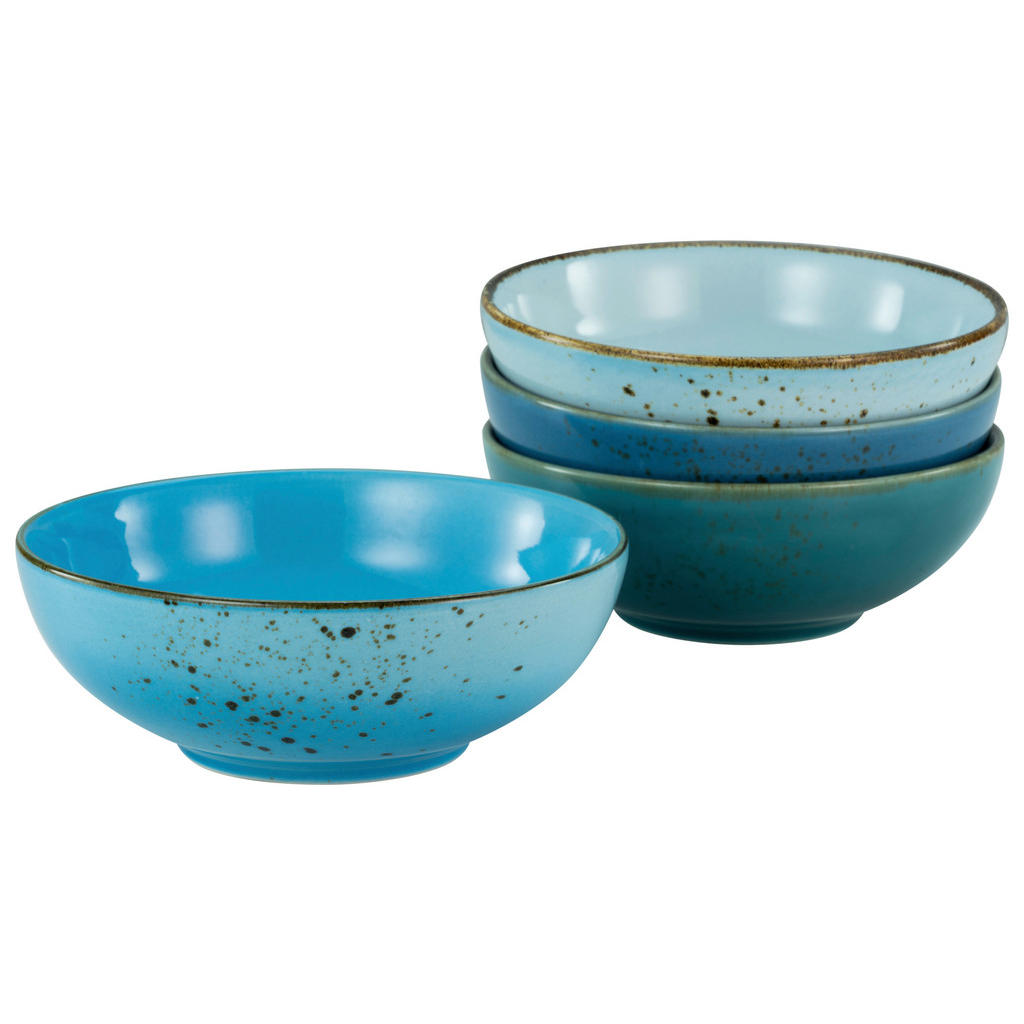 CreaTable Schalen-Set Nature Collection Aqua blau Steinzeug 4 tlg. günstig online kaufen