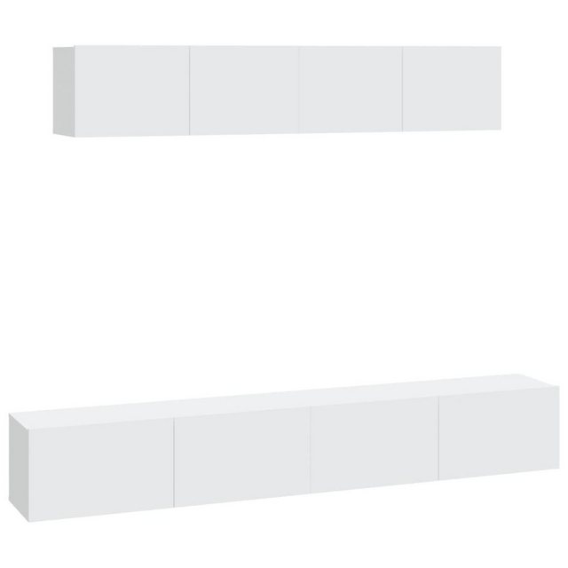 furnicato TV-Schrank 4-tlg. TV-Schrank-Set Weiß Holzwerkstoff (1-St) günstig online kaufen