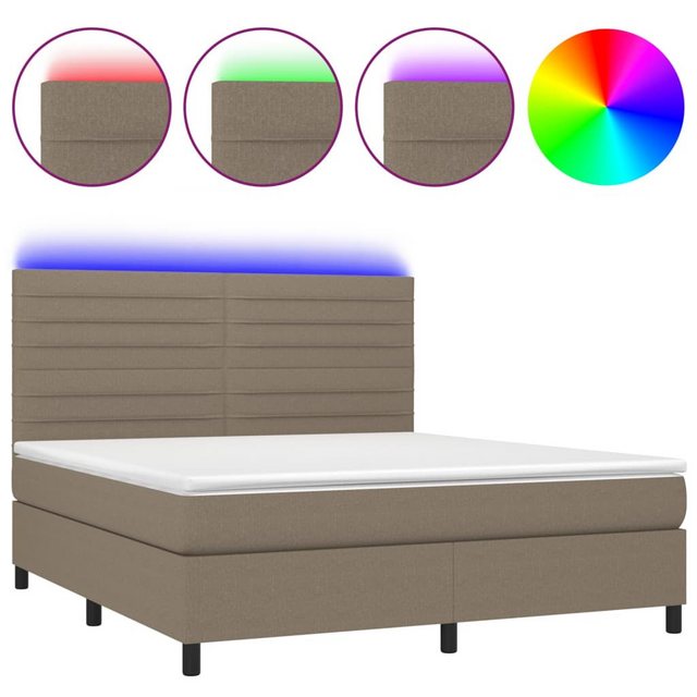 vidaXL Boxspringbett Bett Boxspringbett mit Matratze & LED Stoff (180 x 200 günstig online kaufen