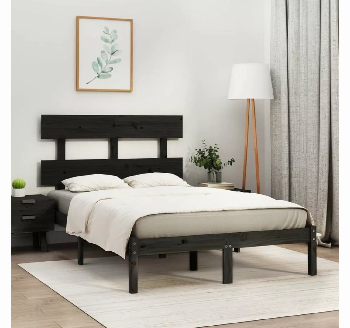 furnicato Bett Massivholzbett Schwarz 160x200 cm günstig online kaufen