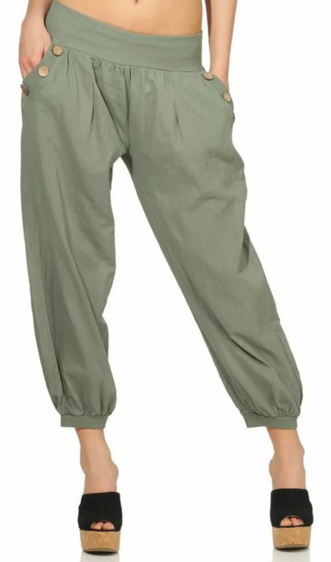 Mississhop Haremshose Damen Baumwolle Aladinhose Unifarbe Hose Sommerhose M günstig online kaufen