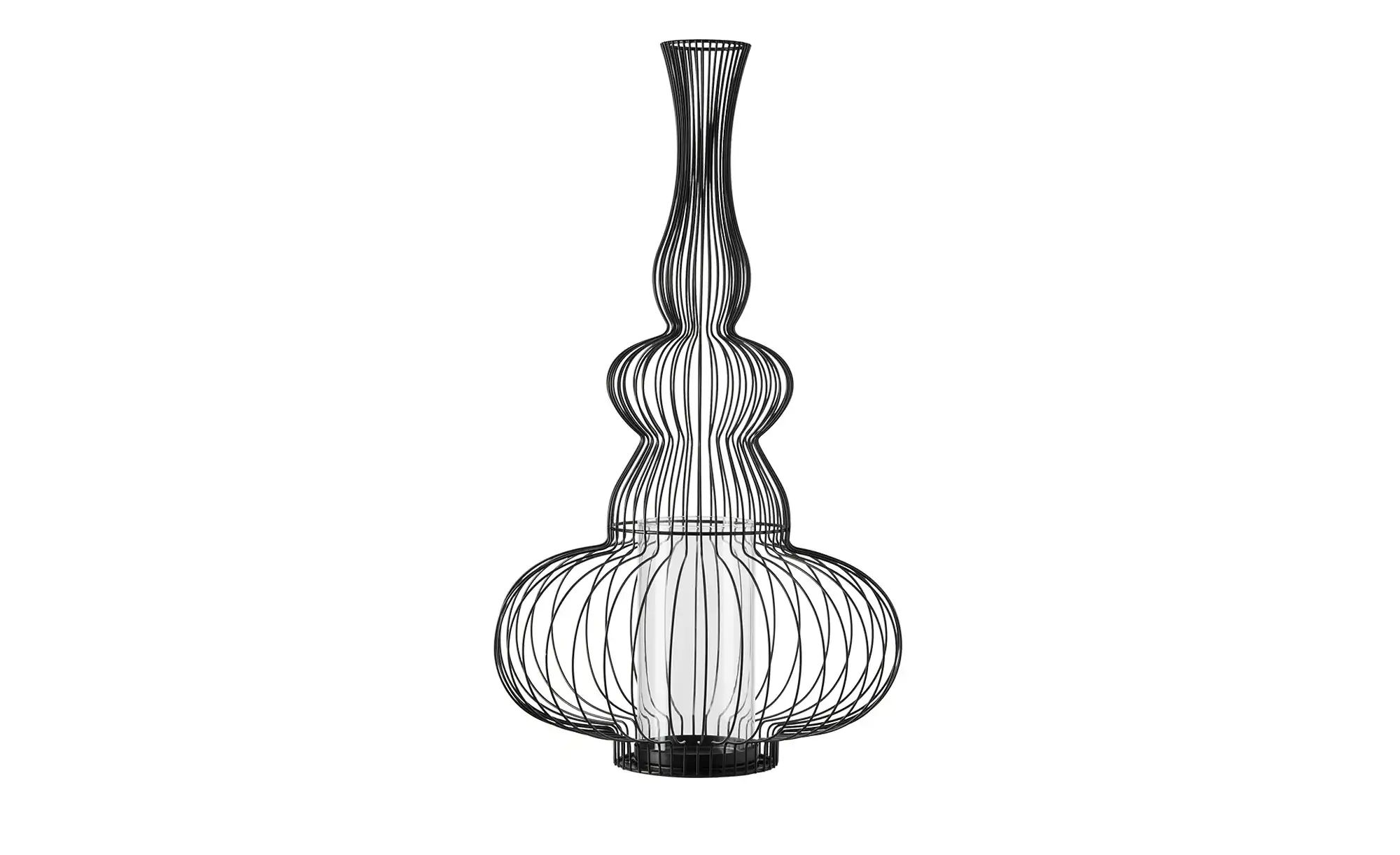 HOME STORY Windlicht ¦ schwarz ¦ Eisen, Glas ¦ Maße (cm): B: 34,5 H: 60 Acc günstig online kaufen