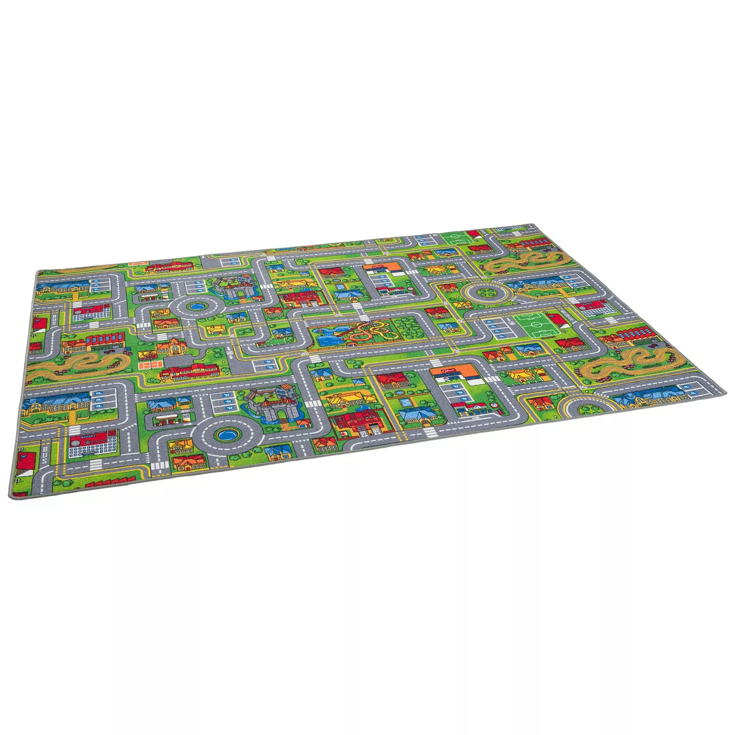 Snapstyle Kinder Spiel Teppich Abenteuerland Bunt Bunt 100x100cm günstig online kaufen