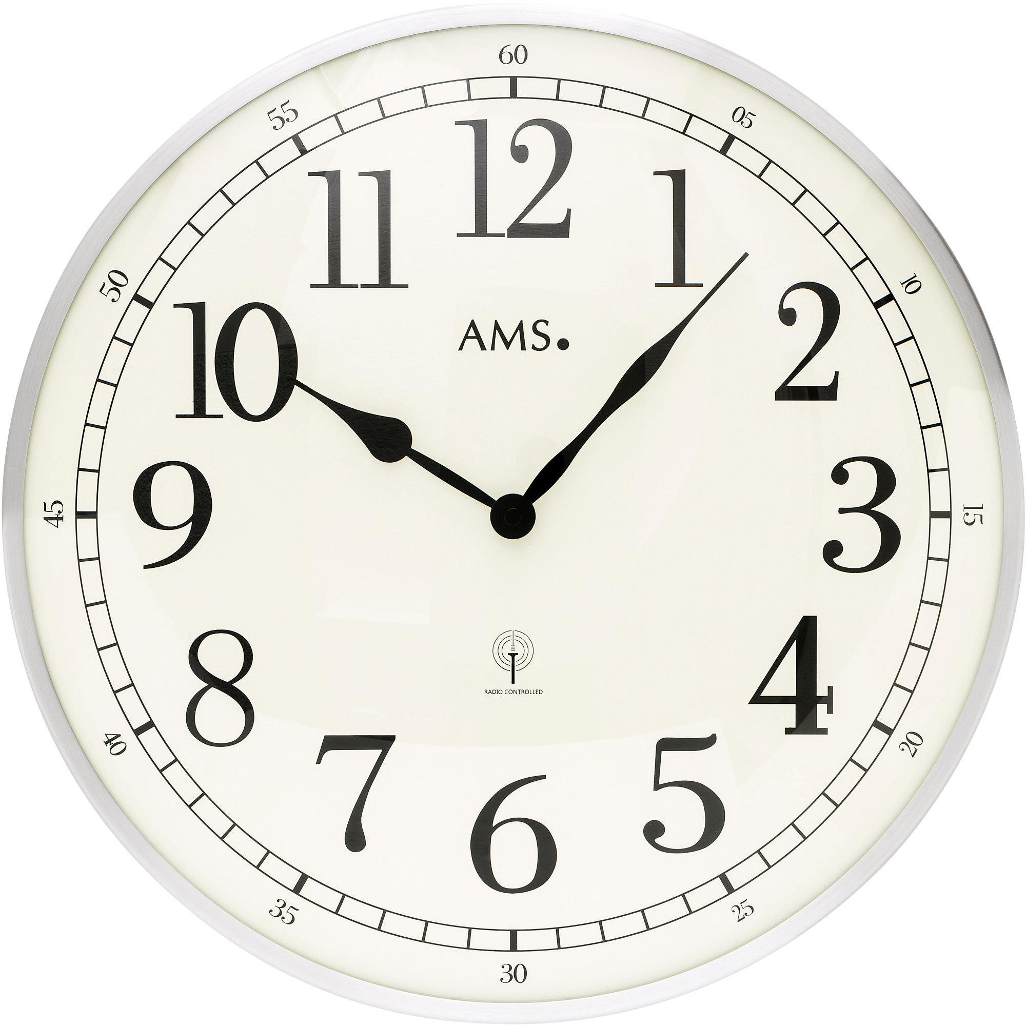 AMS Funkwanduhr F5606 (Quarzuhr, Wohnzimmer, Esszimmer,Küche,Büro,Ø günstig online kaufen
