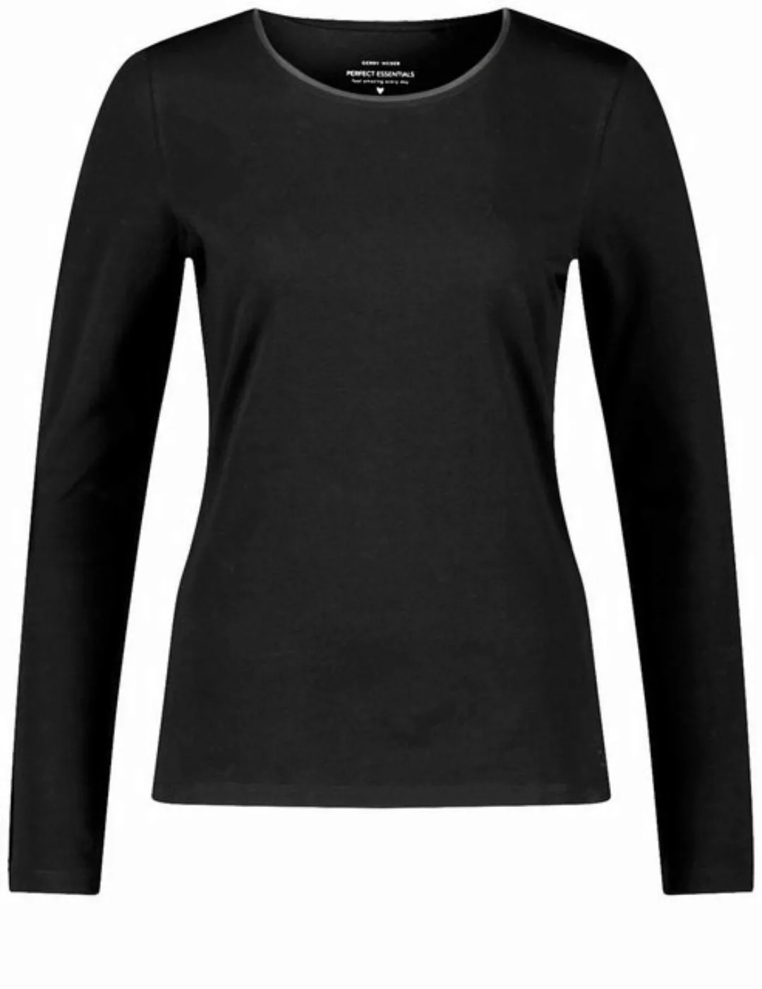 GERRY WEBER Kurzarmshirt Basic Langarmshirt mit Satinblende günstig online kaufen